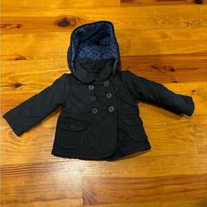 Baby Gap Navy Blue Quilted Coat (Size: 12-18 months)